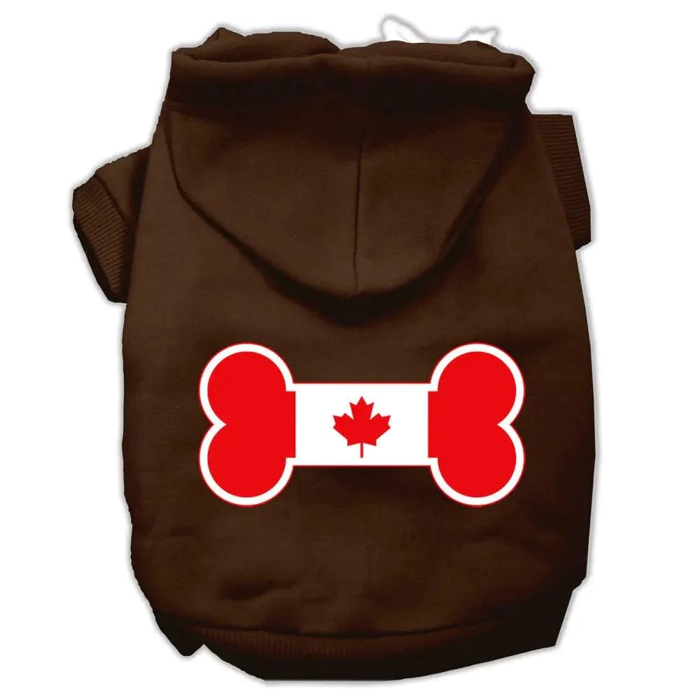 Bone Shaped Canadian Flag Pet Hoodies - Pet Hoodies