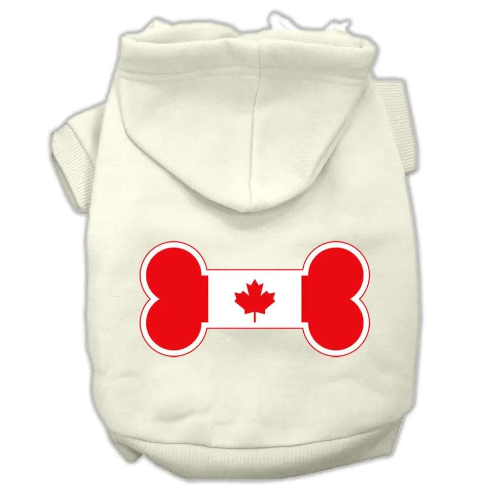 Bone Shaped Canadian Flag Pet Hoodies - Pet Hoodies