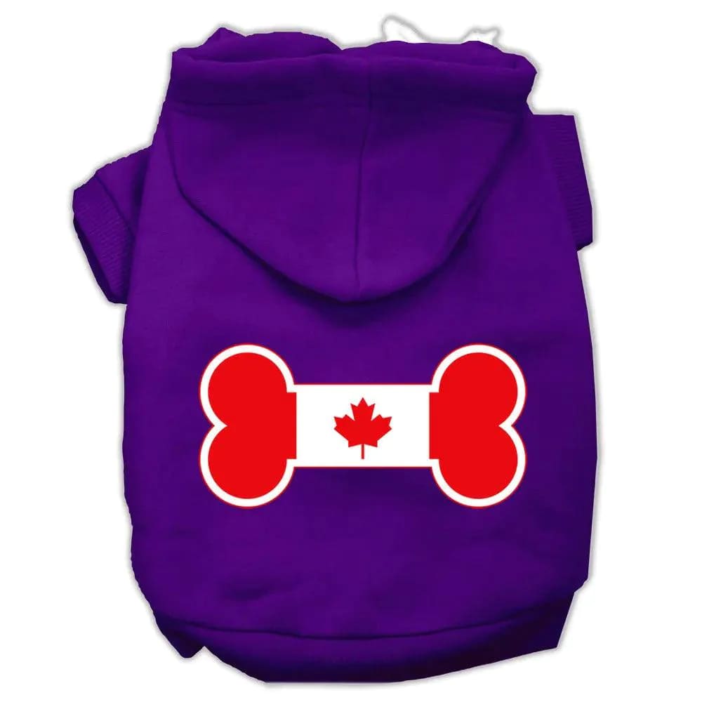 Bone Shaped Canadian Flag Pet Hoodies - Pet Hoodies