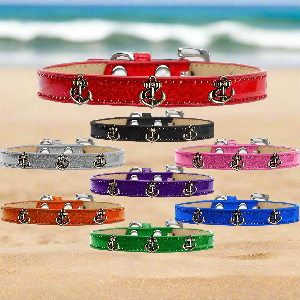 Bronze Anchor Widget Dog Collar Ice Cream - Dog Collars