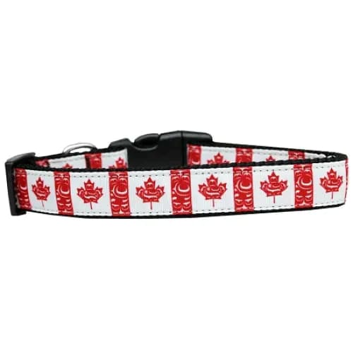 Canadian Flag In Swirls Nylon Dog Collars & Leashes - Dog