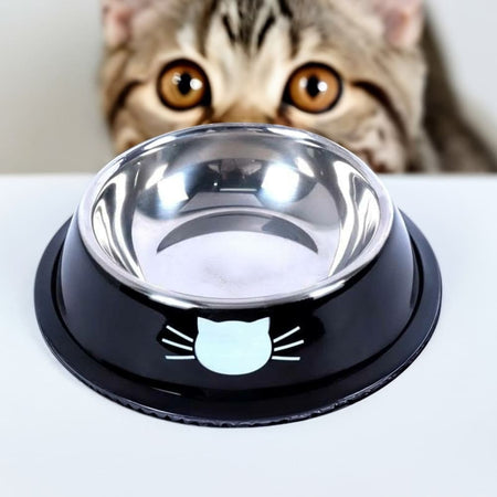 Cat Bowl Stainless Steel - Slip Resistant - Cat Stainless