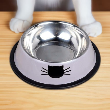 Cat Bowl Stainless Steel - Slip Resistant - Cat Stainless