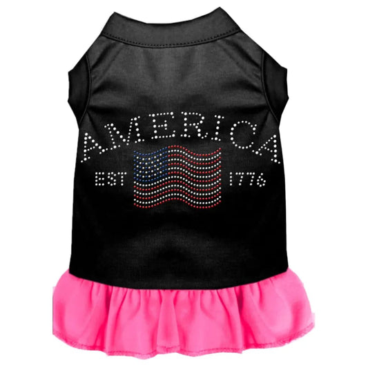 Classic America Rhinestone Dog Dress - Pet Dress
