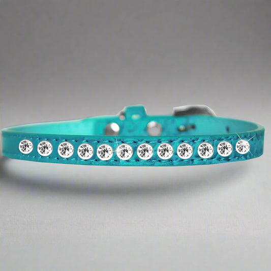 Crystal One Row Dog (Puppy) Collar - Fits 5-7” Neck - Dog