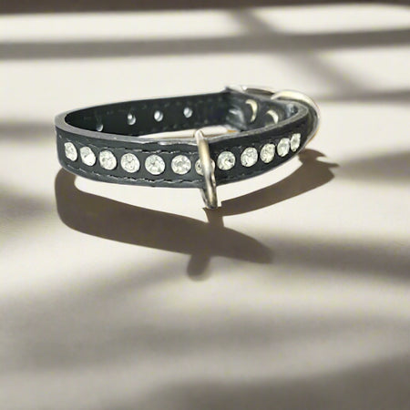 Crystal One Row Small Dog (Puppy) Collar - Fits 7-9” Neck