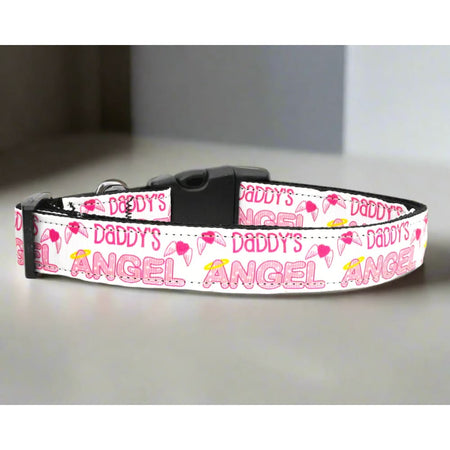 Daddy’s Angel Nylon Dog Collar - Fits 10-18” Neck - Dog