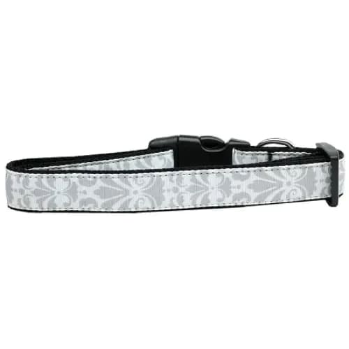Damask Nylon Cat Collar Grey - Cat Collars - Classic