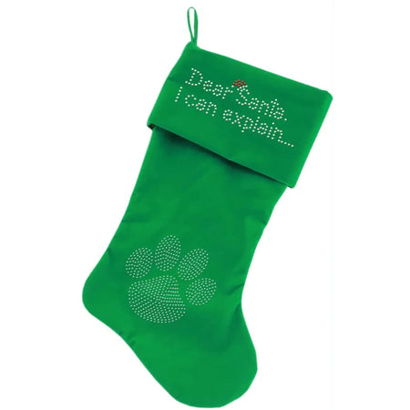Dear Santa I Can Explain Rhinestone Velvet Christmas Pet