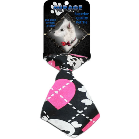 Dog Neck Tie Pink Argyle Skull - Dog Necktie
