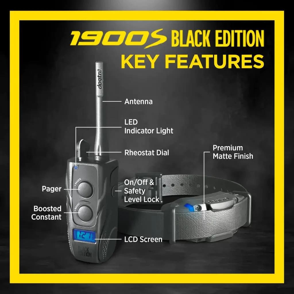 Dogtra 1900S Black Boost & Lock E-Collar Remote Dog Trainer