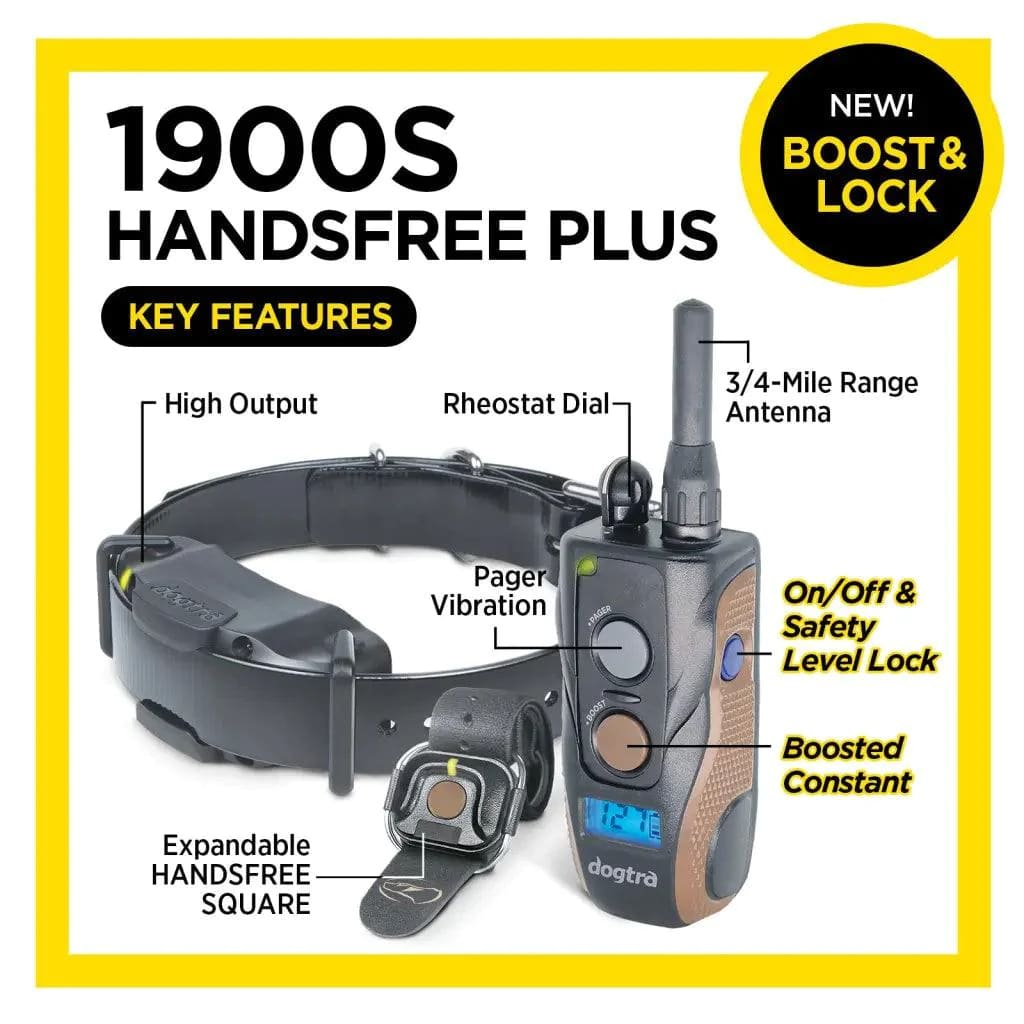 Dogtra 1900S HANDSFREE Plus Boost and Lock Remote Dog