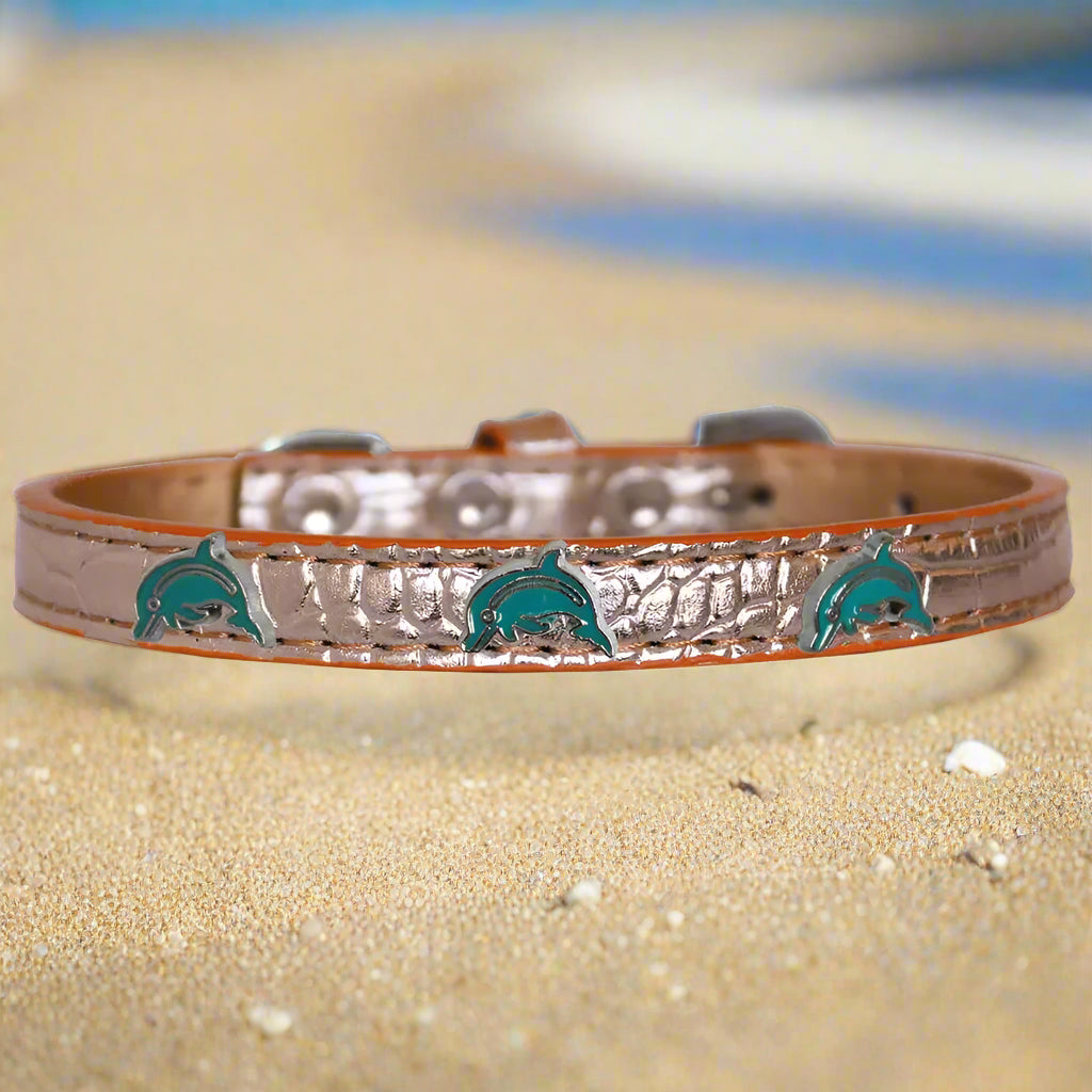 Dolphin Widget Croc Dog Collar - Dog Collars - Designer Croc