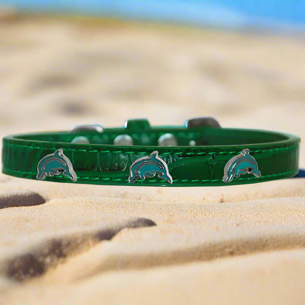 Dolphin Widget Croc Dog Collar - Dog Collars - Designer Croc