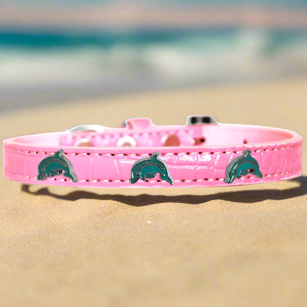 Dolphin Widget Croc Dog Collar - Dog Collars - Designer Croc
