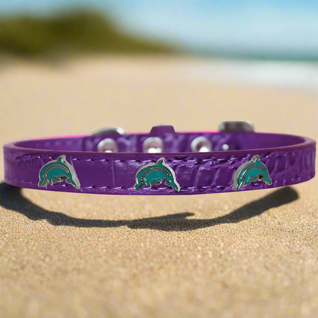 Dolphin Widget Croc Dog Collar - Dog Collars - Designer Croc