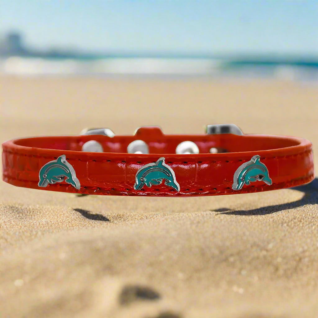 Dolphin Widget Croc Dog Collar - Dog Collars - Designer Croc
