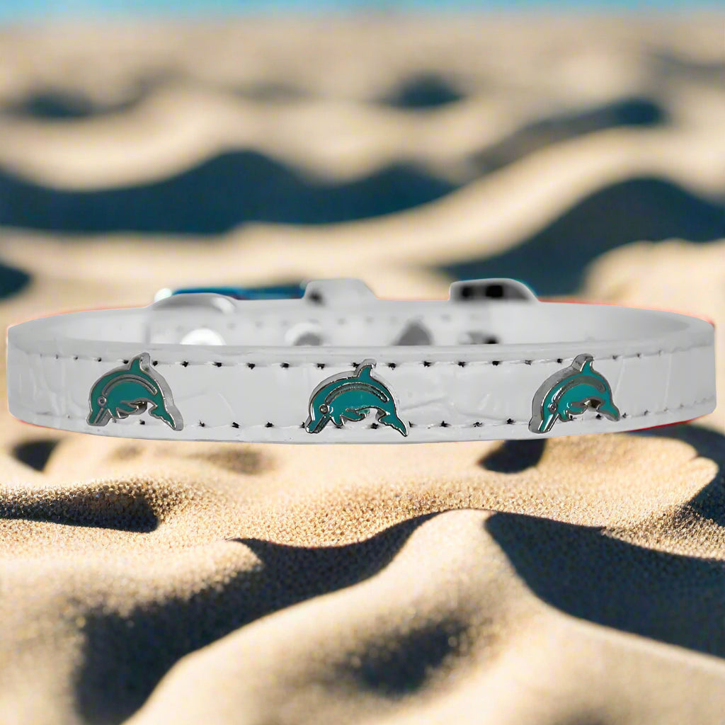 Dolphin Widget Croc Dog Collar - Dog Collars - Designer Croc