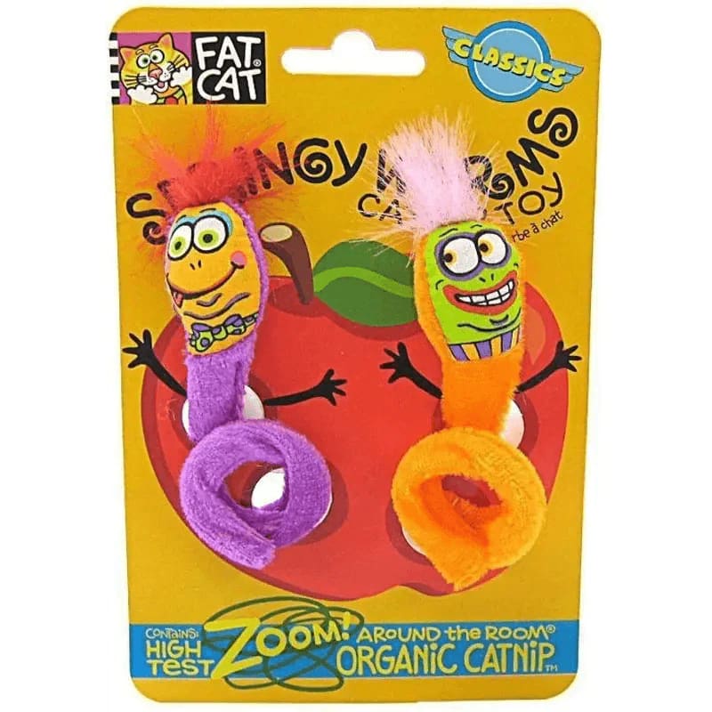 Fat Cat Springy Worm Catnip Toy - Assorted