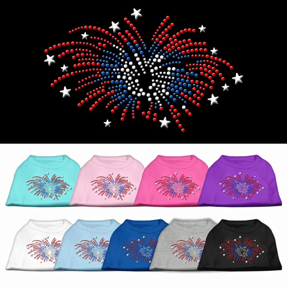 Fireworks Rhinestone Dog Shirt - Pet Shirt