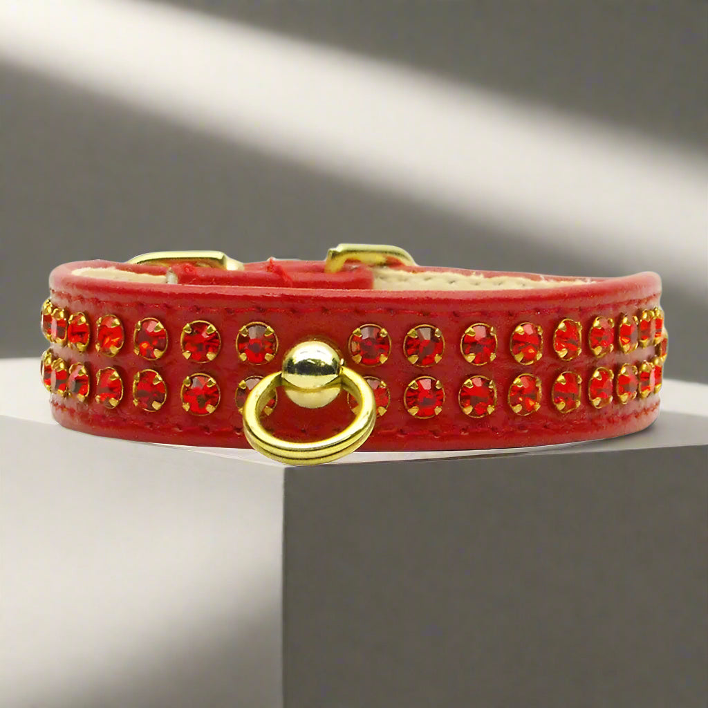 Fleetwood Colored Crystal Jewelry Set Dog Collar - Dog