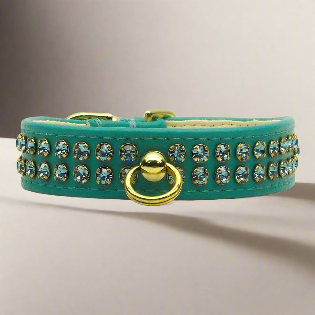 Fleetwood Colored Crystal Jewelry Set Dog Collar - Dog