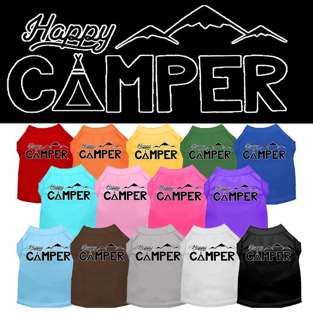 Happy Camper Screen Print Pet Shirt - Screen Print Shirts