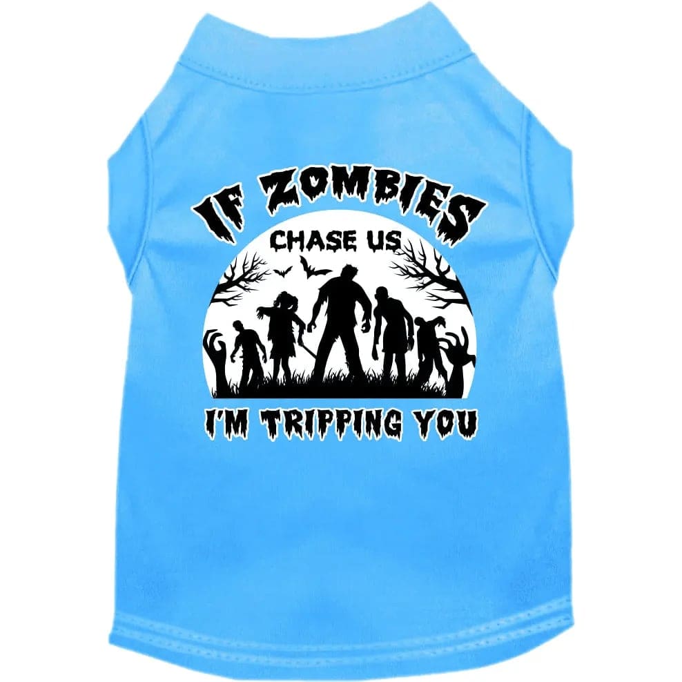 If Zombies Chase Us Screen Print Pet Shirt - Bright Colors