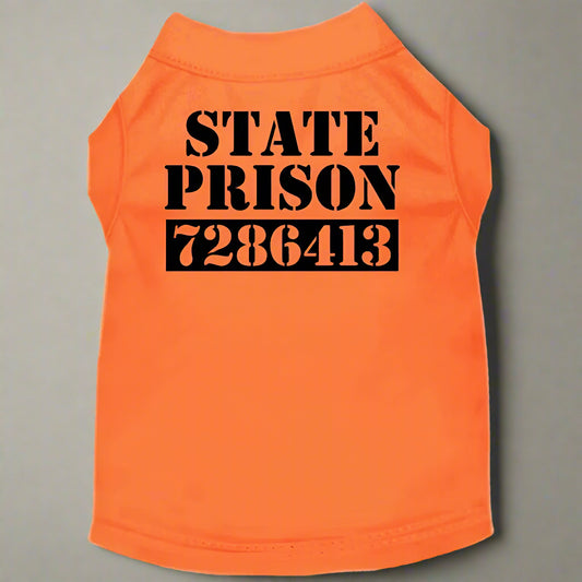 Inmate Screen Print Dog Shirt - 25-35 Lbs. - Outlet - Pet