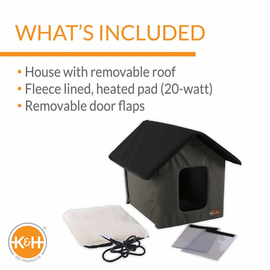 K&H Pet Products Outdoor Heated Kitty House Cat Shelter