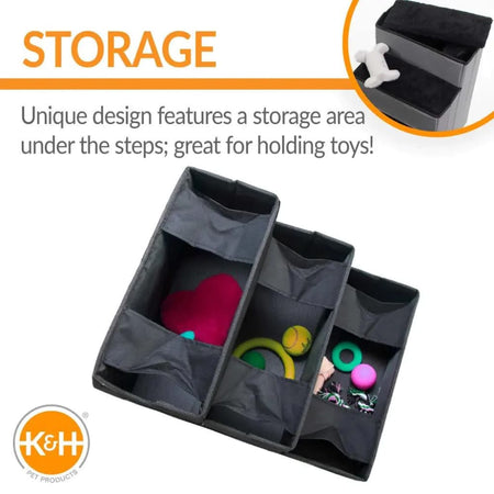 K&H Pet Products Pet Stair Steps with Storage - Pet Stairs