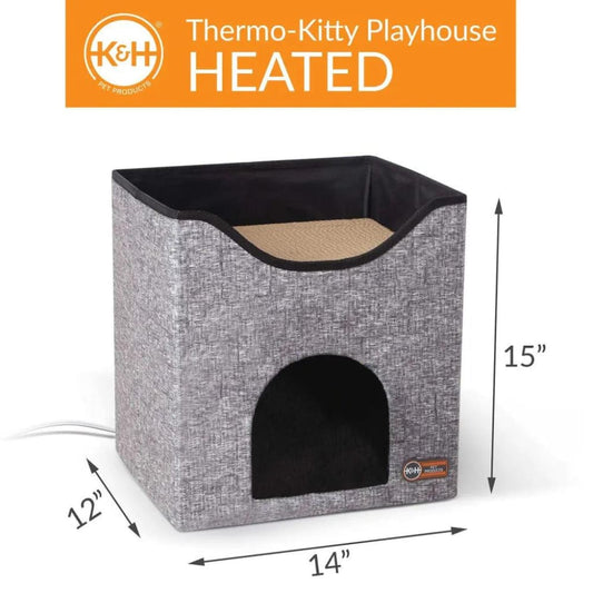 K&H Pet Products Thermo-Kitty Playhouse Gray 14’’ x 12’’ x