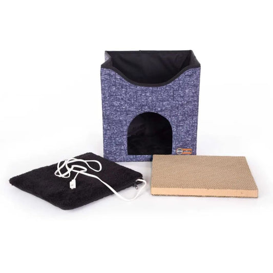 K&H Pet Products Thermo-Kitty Playhouse Navy Blue 14’’ x