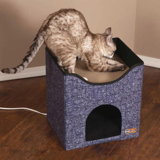 K&H Pet Products Thermo-Kitty Playhouse Navy Blue 14’’ x