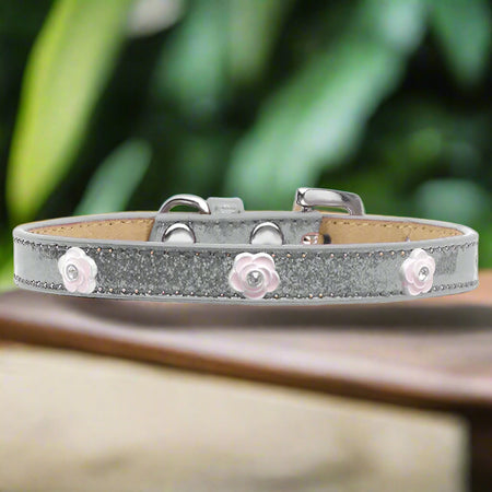 Light Pink Rose Widget Dog Collar Ice Cream - Dog Collars
