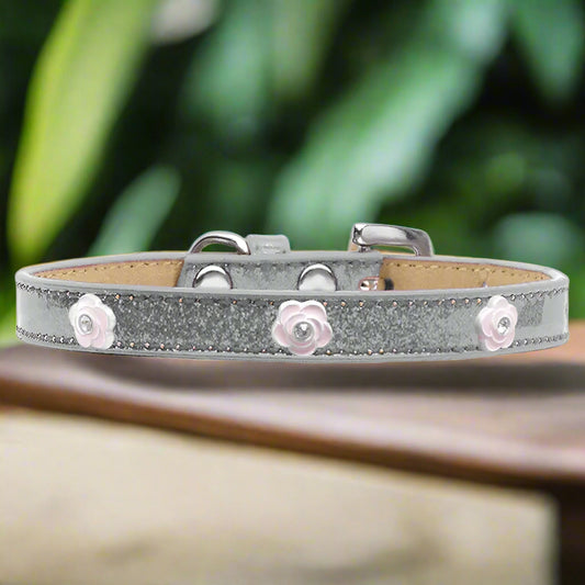 Light Pink Rose Widget Dog Collar Ice Cream - Dog Collars
