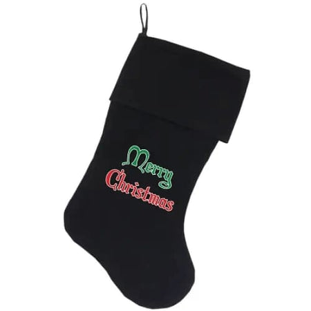 Merry Christmas Screen Print Velvet Christmas Pet Stocking