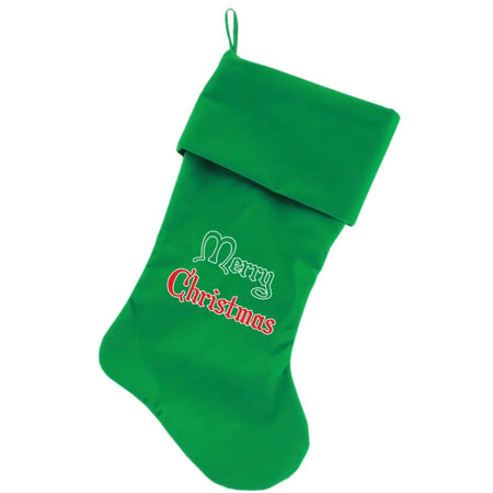 Merry Christmas Screen Print Velvet Christmas Pet Stocking