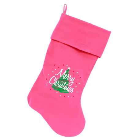Merry Christmas Screen Print Velvet Christmas Pet Stocking