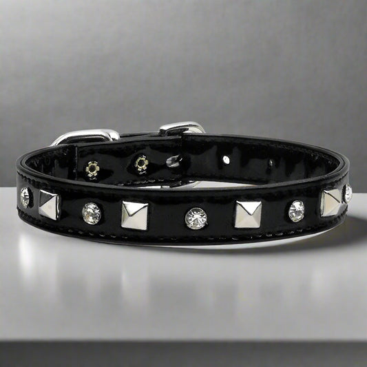 Patent Crystal and Pyramid Dog Collars - Dog Collars