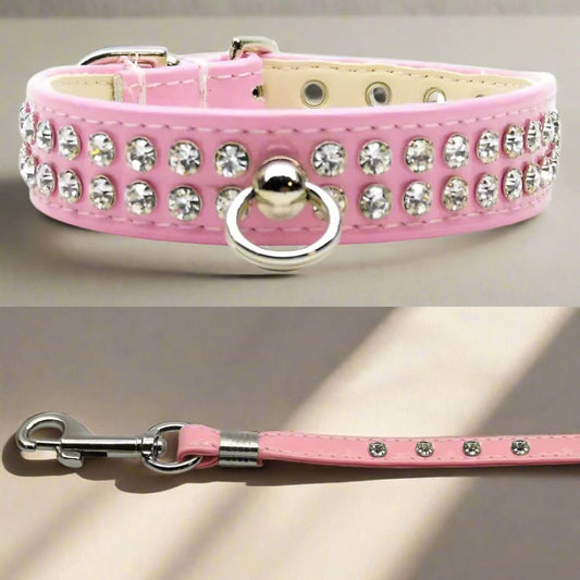 Patent Jewel #72 Dog Collar & Matching 6’ Leash - Fits
