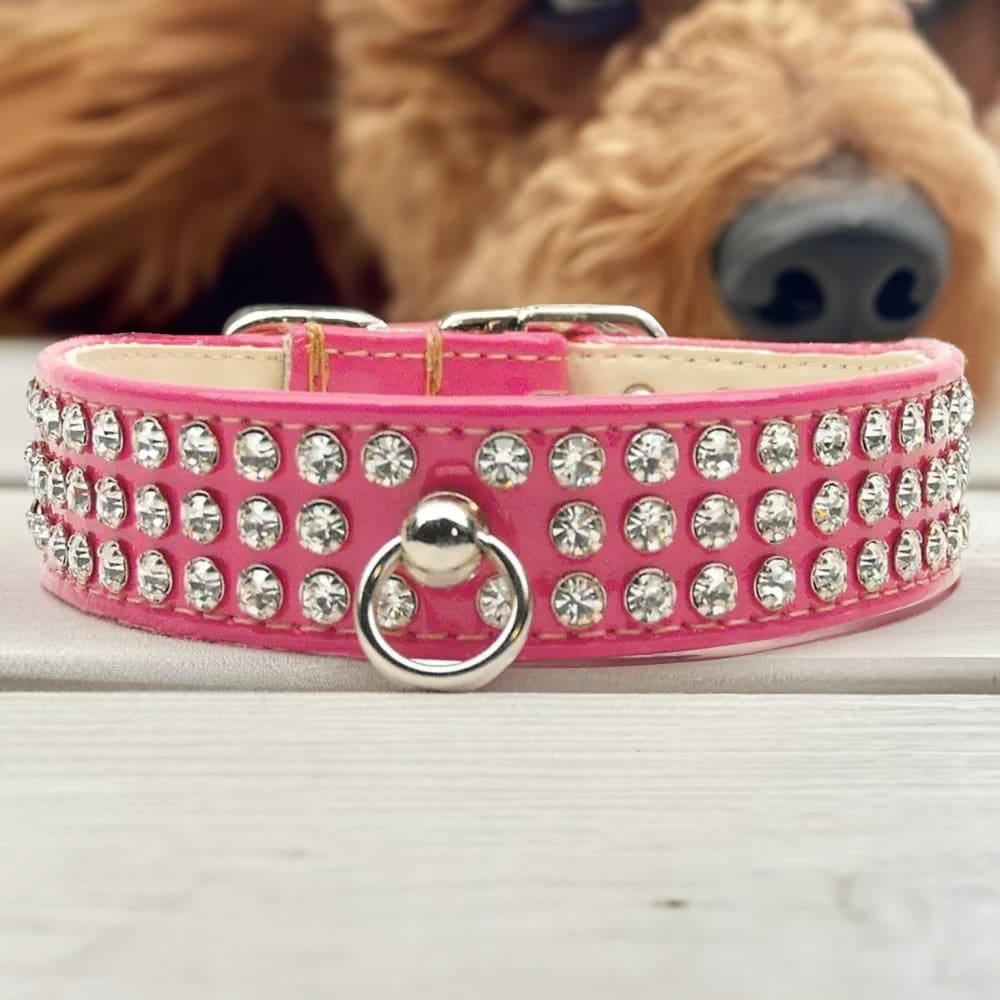 Patent Jewel #73 Dog Collar - Dog Collars - Patent Leather