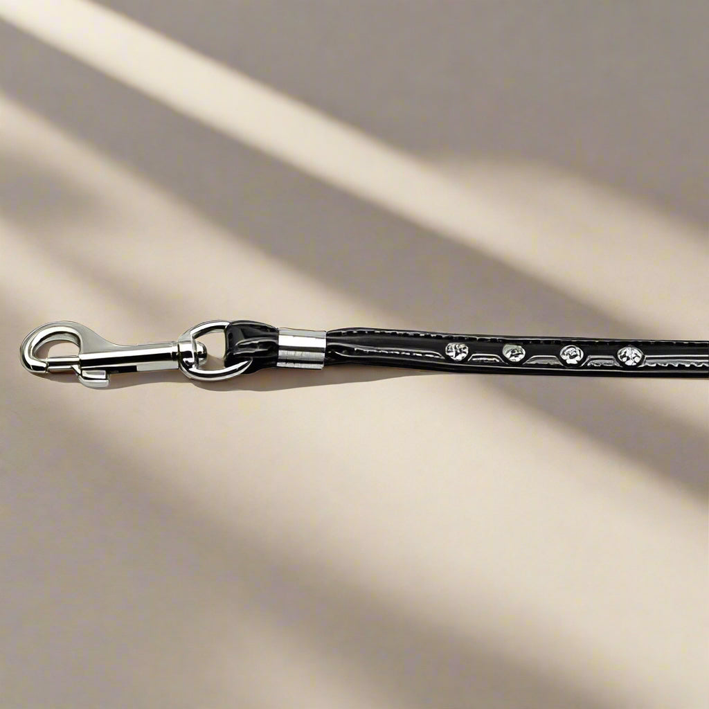 Patent Jewel Leashes - Dog Collars - Patent Leather