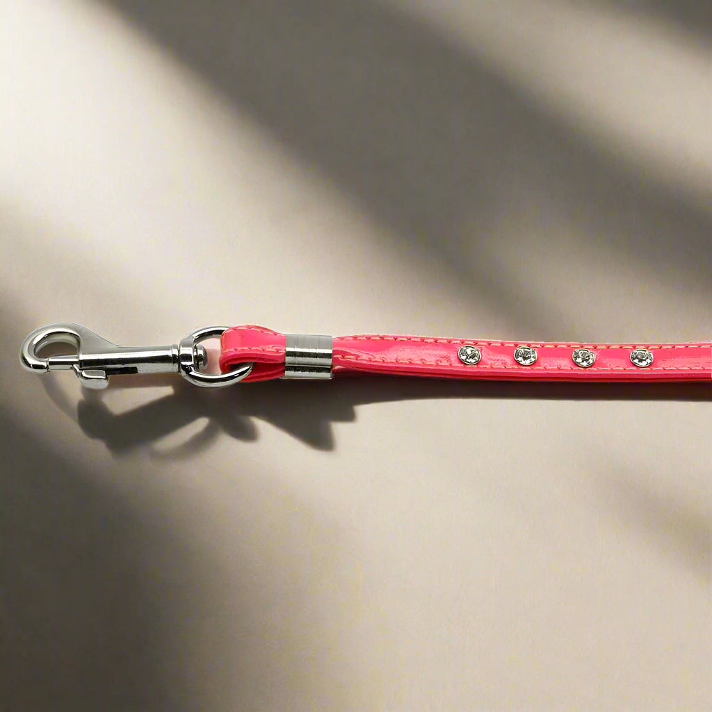 Patent Jewel Leashes - Dog Collars - Patent Leather