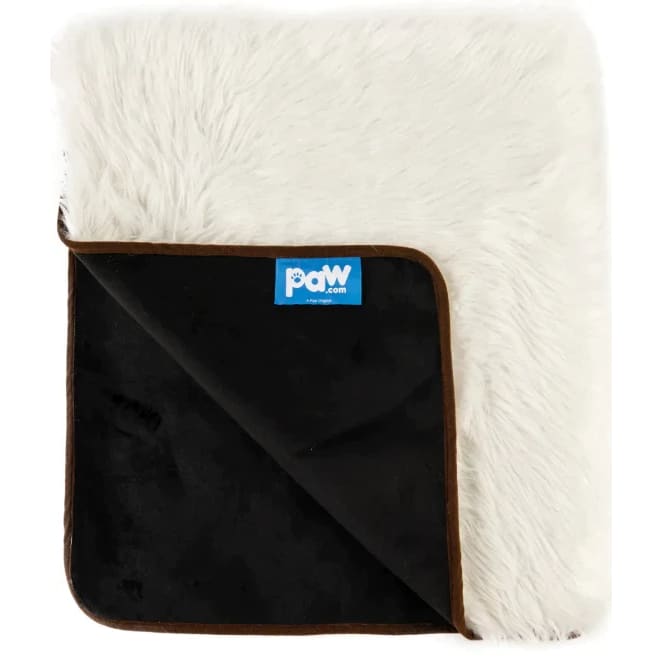 Paw Waterproof Fur Blanket White for Pets
