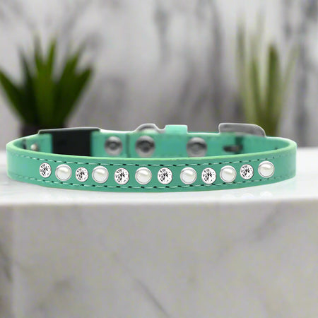 Pearl And Clear Jewel Breakaway Cat Safety Collar - Cat
