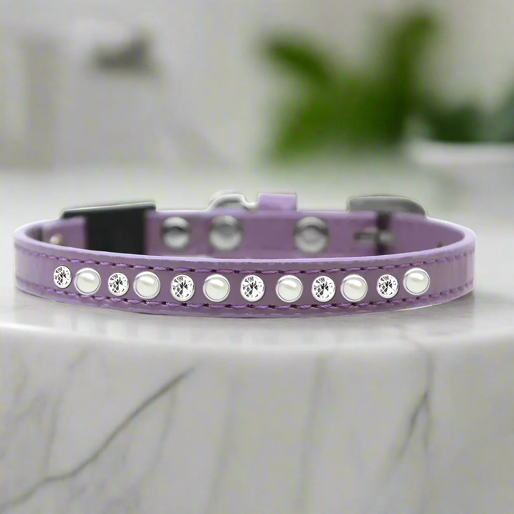 Pearl And Clear Jewel Breakaway Cat Safety Collar - Cat