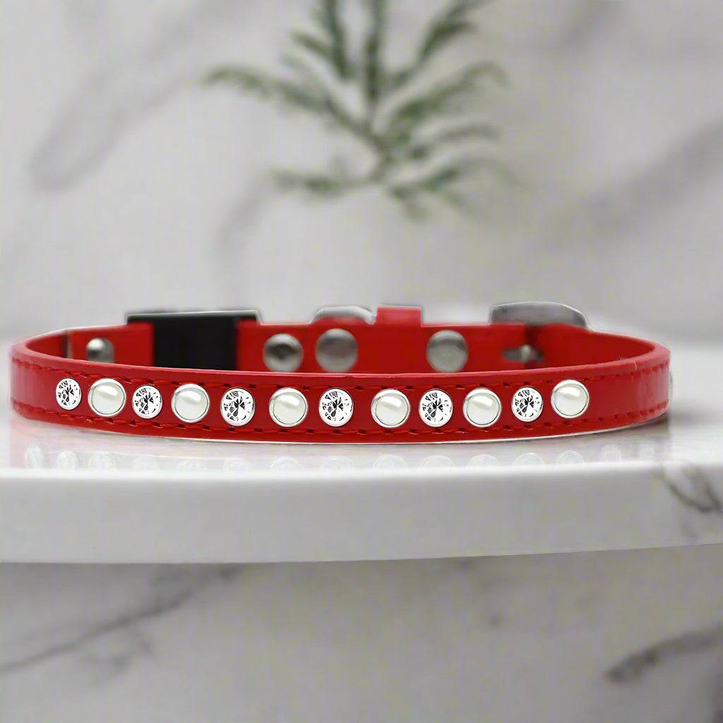 Pearl And Clear Jewel Breakaway Cat Safety Collar - Cat