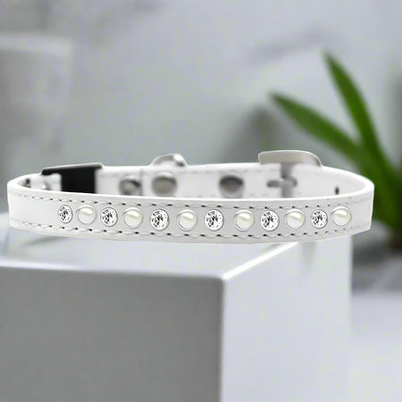 Pearl And Clear Jewel Breakaway Cat Safety Collar - Cat