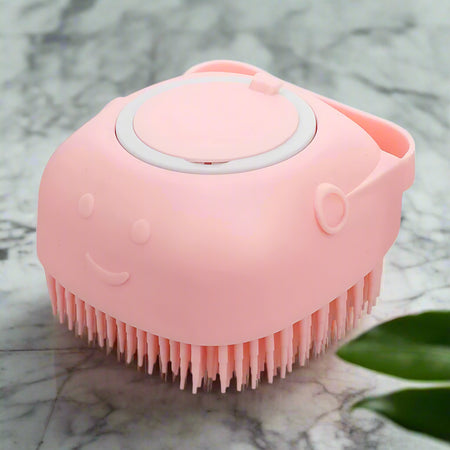 Massaging Pet Bath Brush with Shampoo Reservoir - Pet Bath